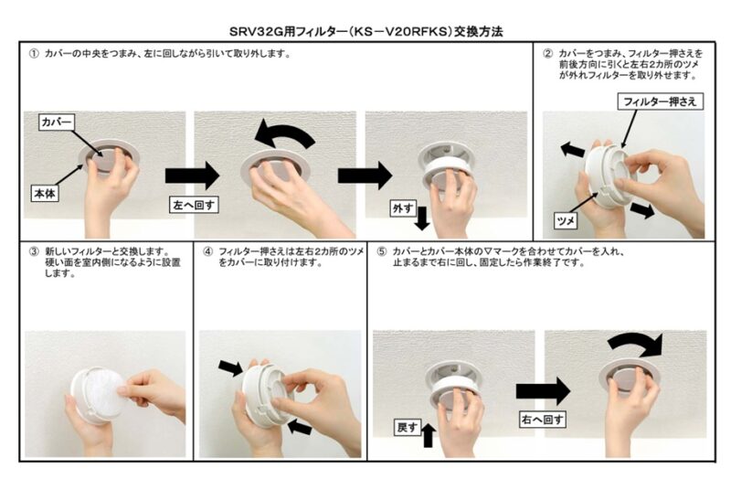 住友林業の換気口フィルター交換方法